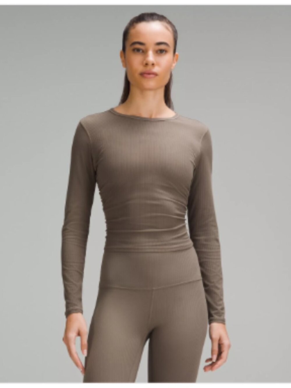 Lululemon All It Takes Ribbed Nulu Long-Sleeve Top in Nomad